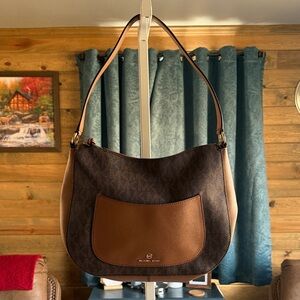 Michael Kors Two-Tone Shoulder Bag in Brown and Tan